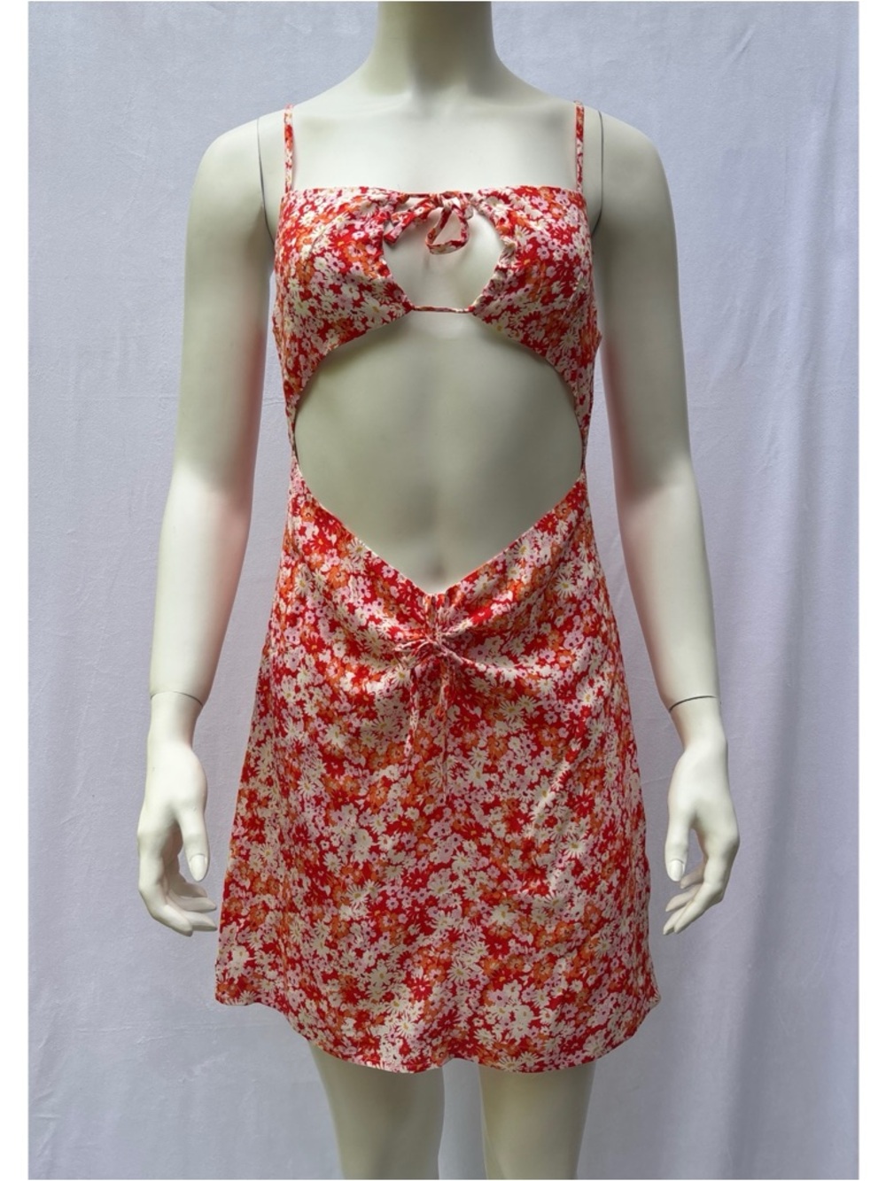 Red Floral Cutout Mini Dress RUNS SMALL